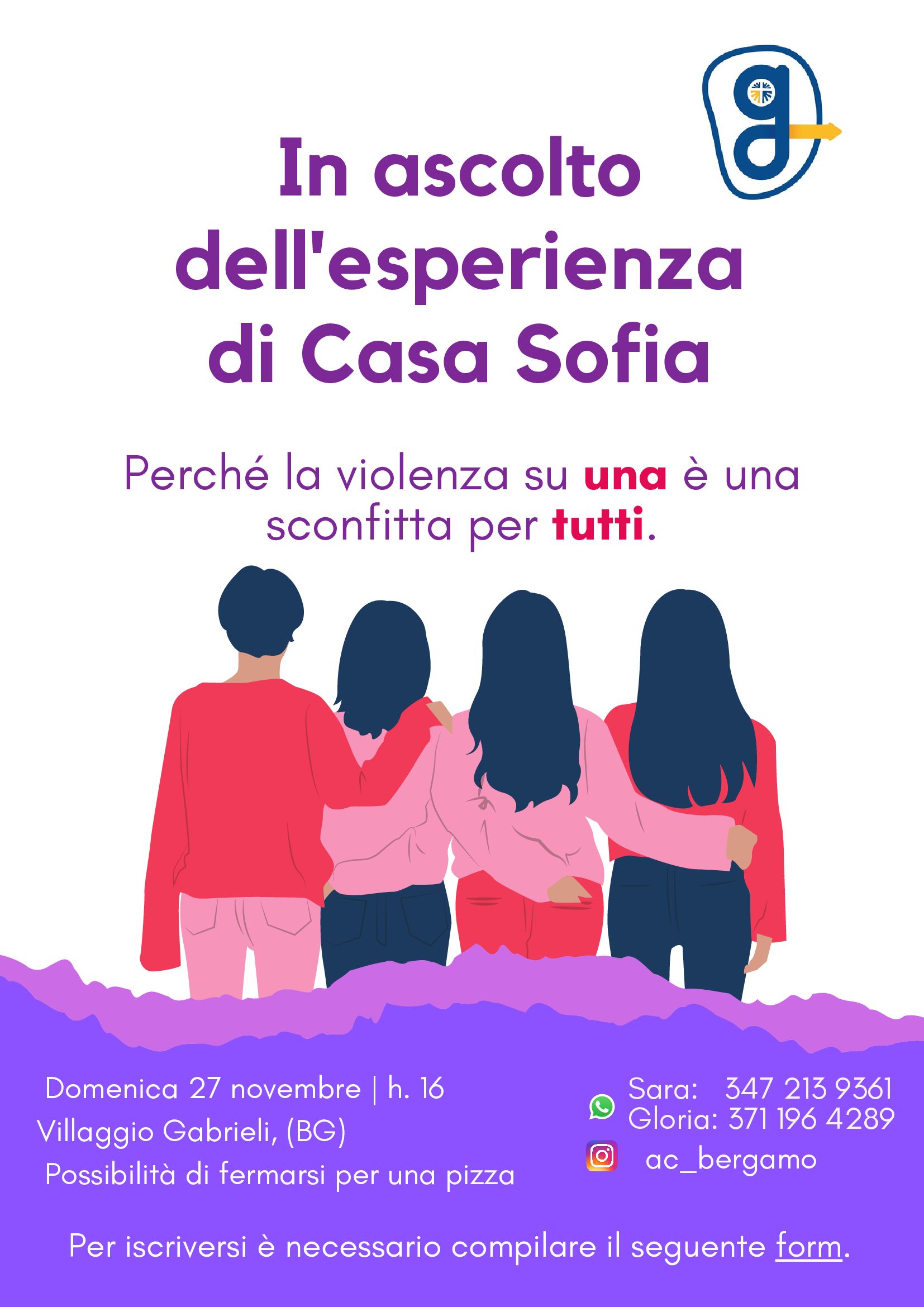 Incontro di ascolto dell'esperienza di Casa Sofia, casa di accoglienza per donne maltrattate