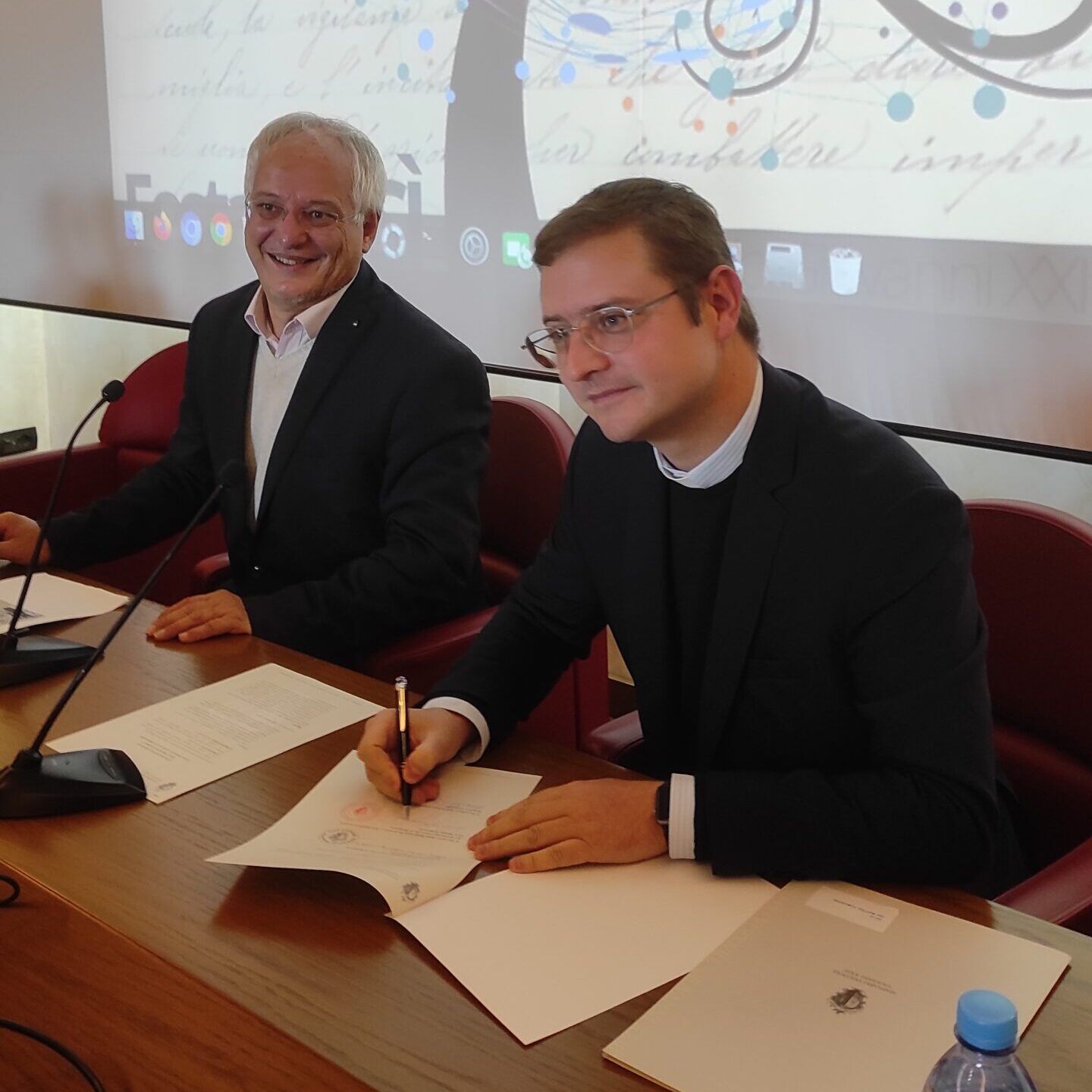 Firma dell'accordo tra Azione Cattolica e Archivio Diocesano di Bergamo