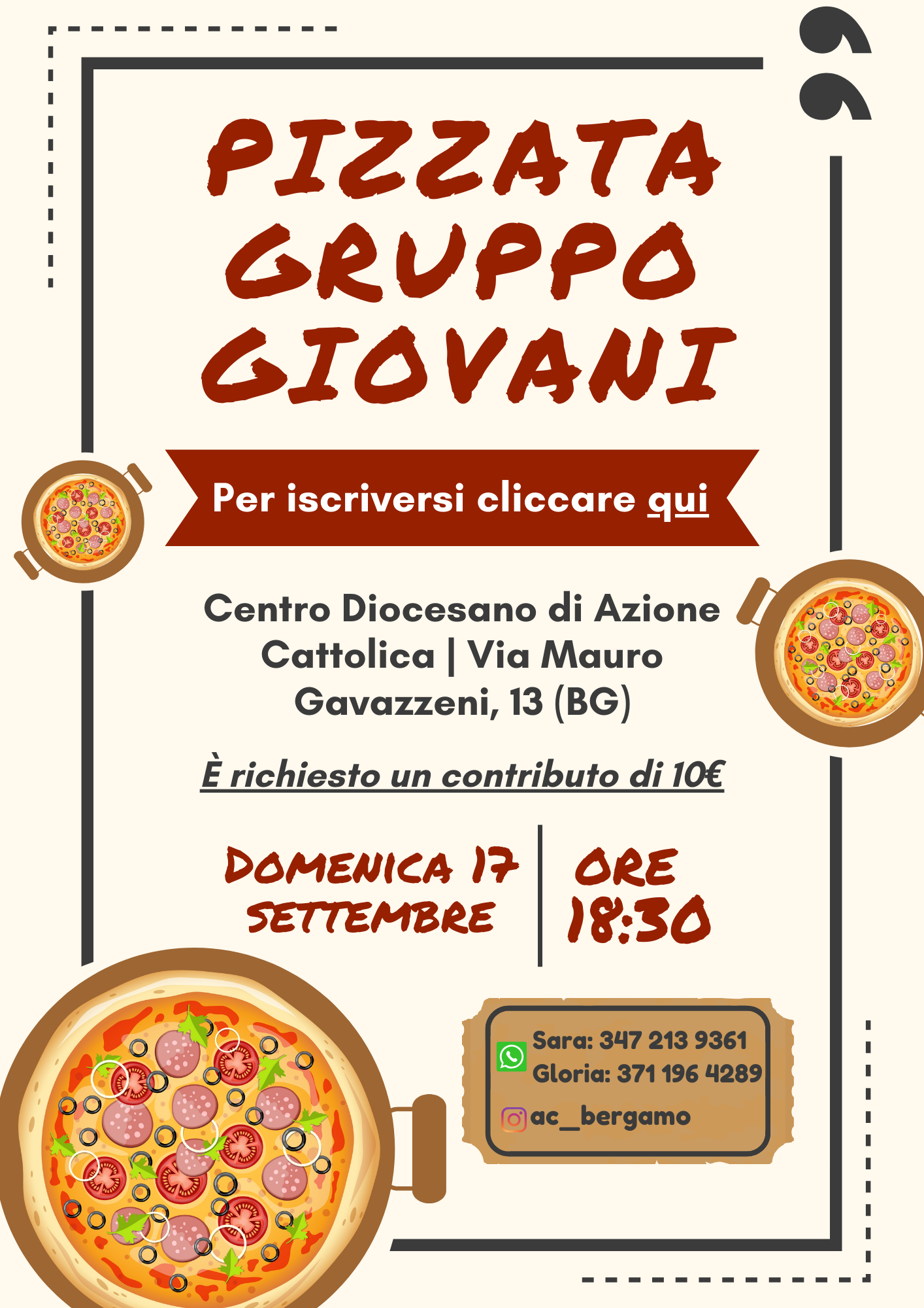 Pizzata gruppo giovani azione cattolica bergamo